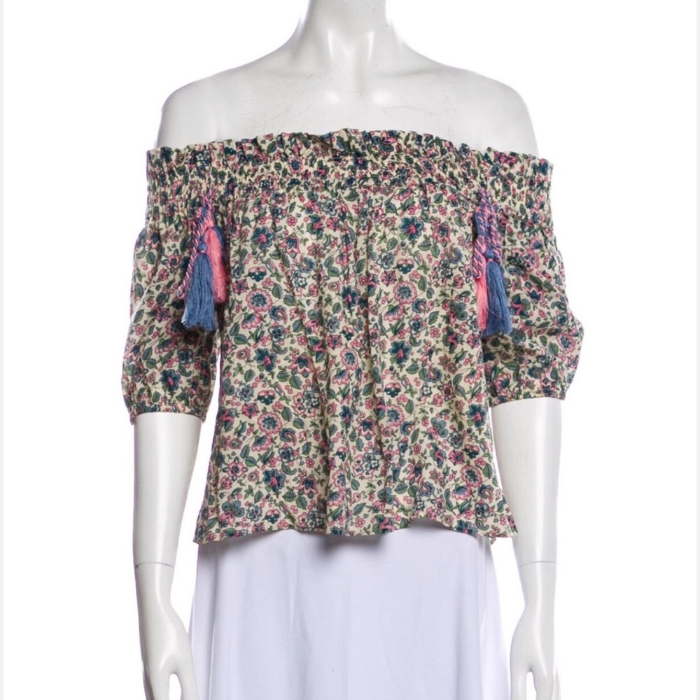 LOVESHACKFANCY Floral Off The Shoulder Top